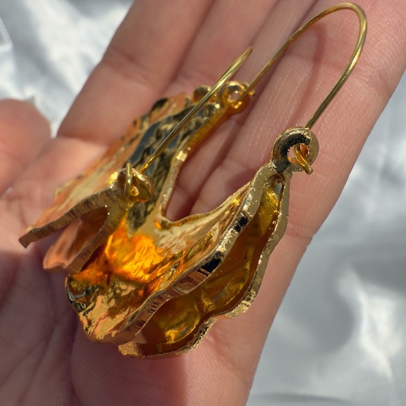 Zara Gold Crescent Hoop Earrings - Picture 10 of 11